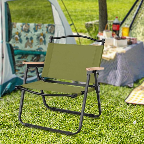 Lightweight portable folding chair for outdoor activities like camping, hiking, beach trips and fishing