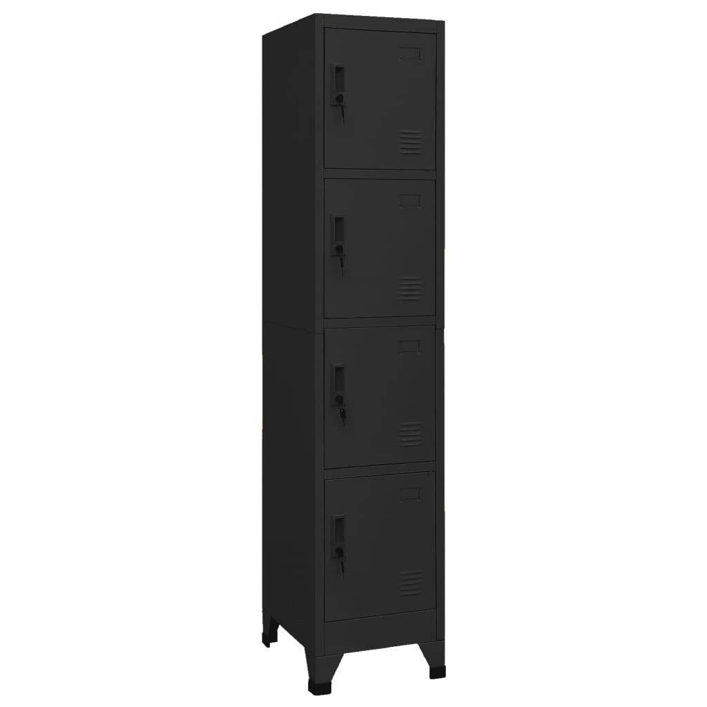 Locker Cabinet Black Steel Medium Locker Cabinet Rectangular