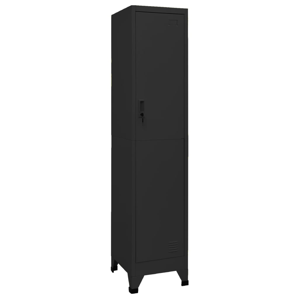 Locker Cabinet Black Steel Medium Locker Cabinet Rectangular