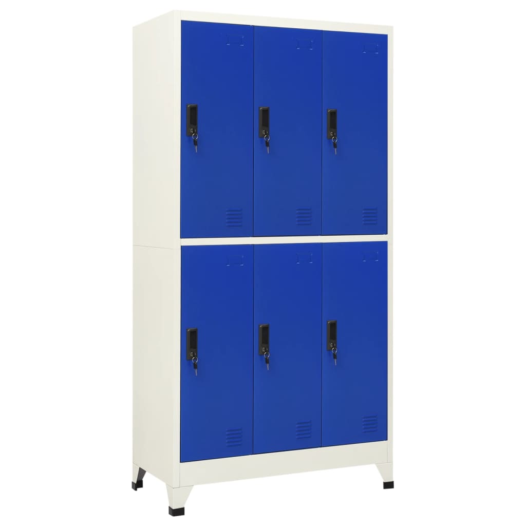 Locker Cabinet Grey and Blue Steel Medium Locker Cabinet