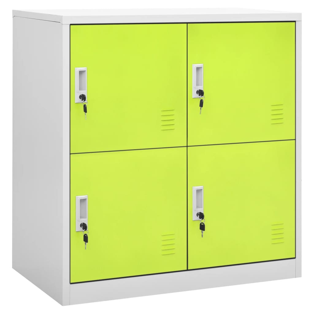Locker Cabinet Light gray and green Steel Medium Locker Cabinet