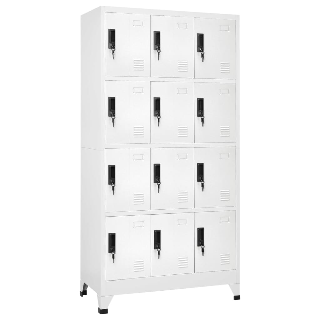 Locker Cabinet White Steel Medium Locks Locker Cabinet