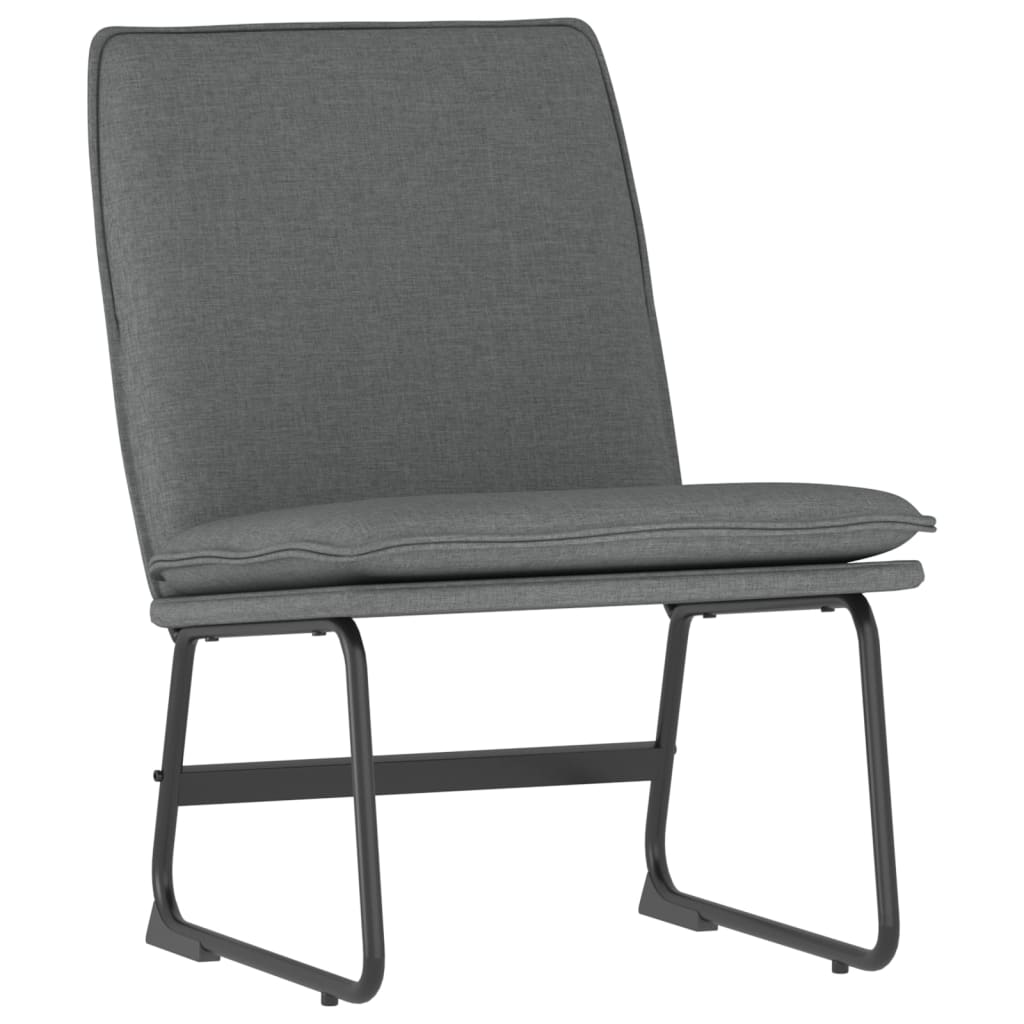 Lounge Chair Dark Grey 100% Polyester, Metal, Plywood Single