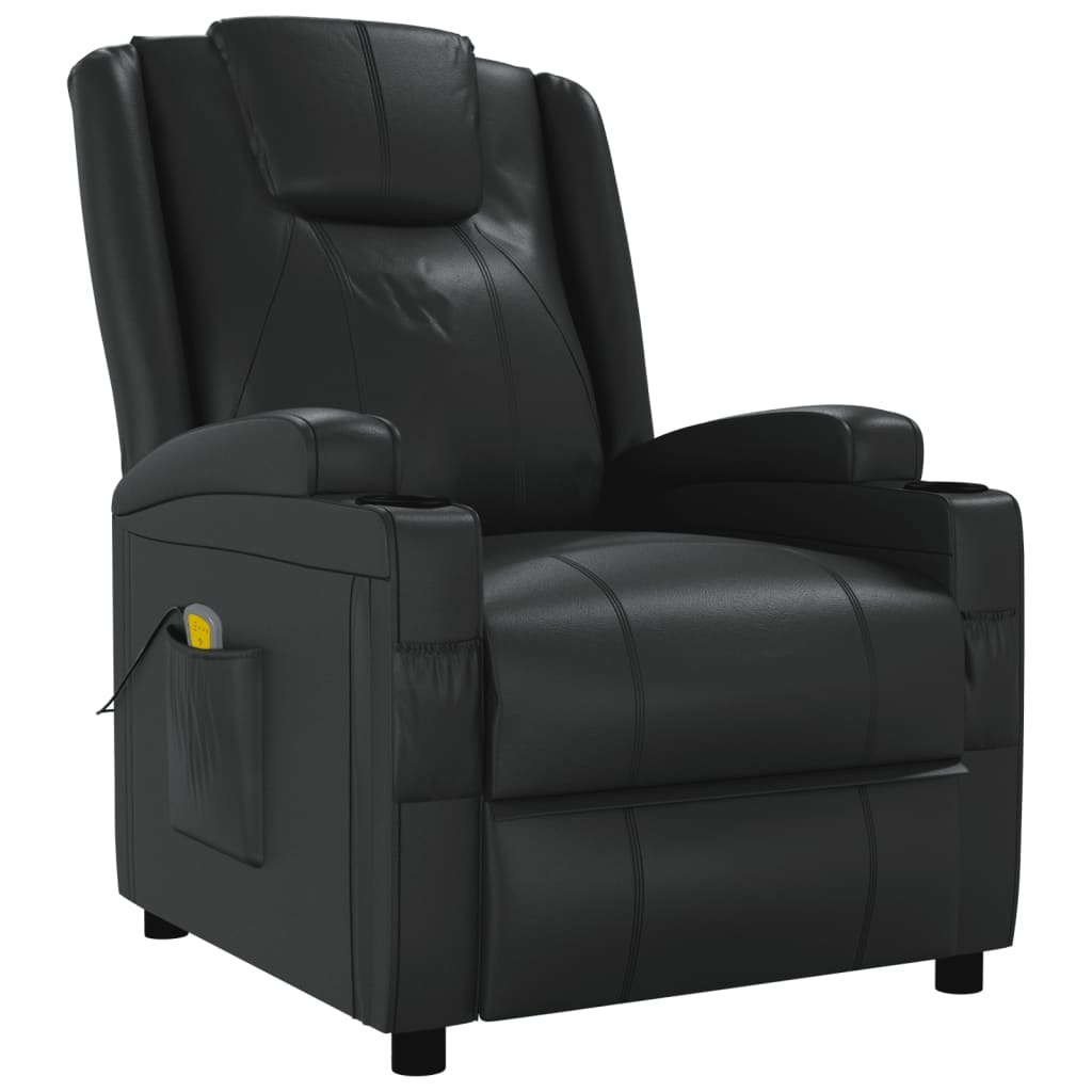 Massage Chair Black Faux leather, metal, solid wood, plywood Single