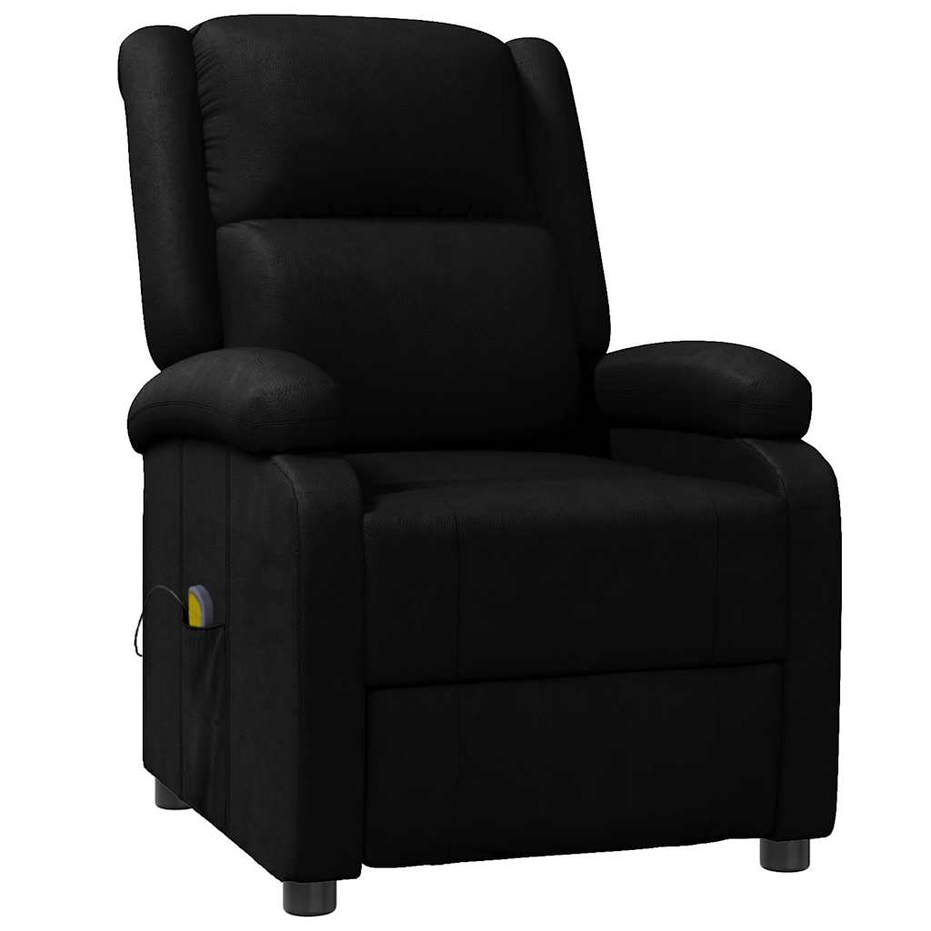 Massage Chair Black Faux leather, wood, metal