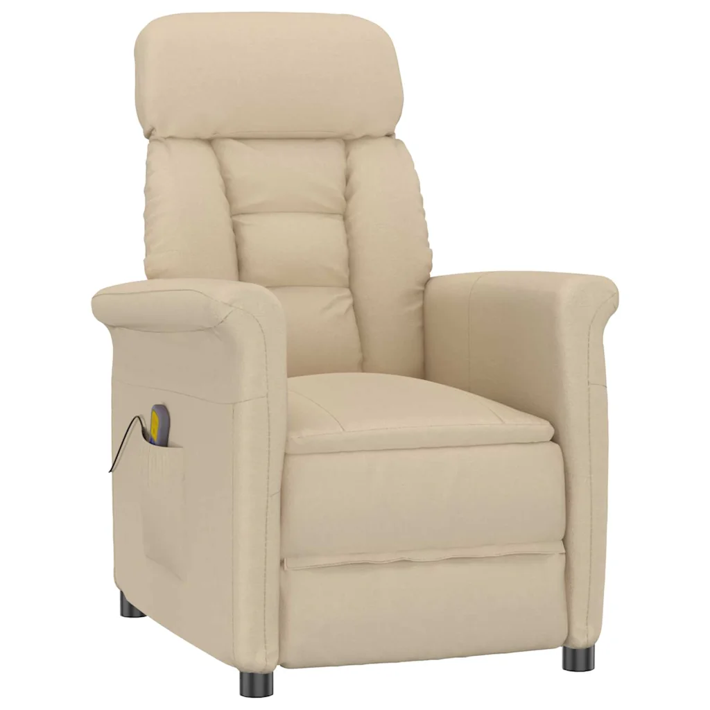 Massage Chair Cream 70.5 x 96.5 x 95 cm Fabric and metal