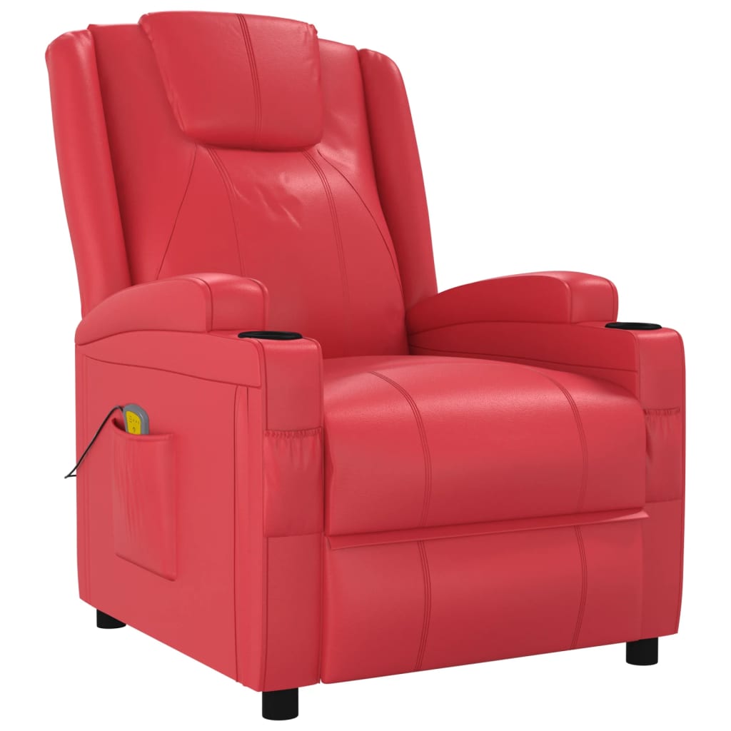 Massage Chair Red Faux Leather