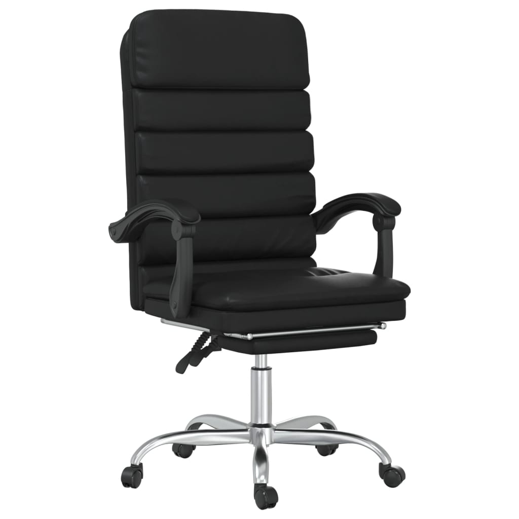 Massage Office Chair Black Faux Leather, Metal, Plywood Adjustable