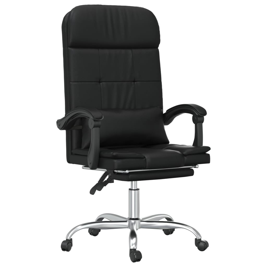 Massage Office Chair Black Faux leather, Metal, Plywood, Foam