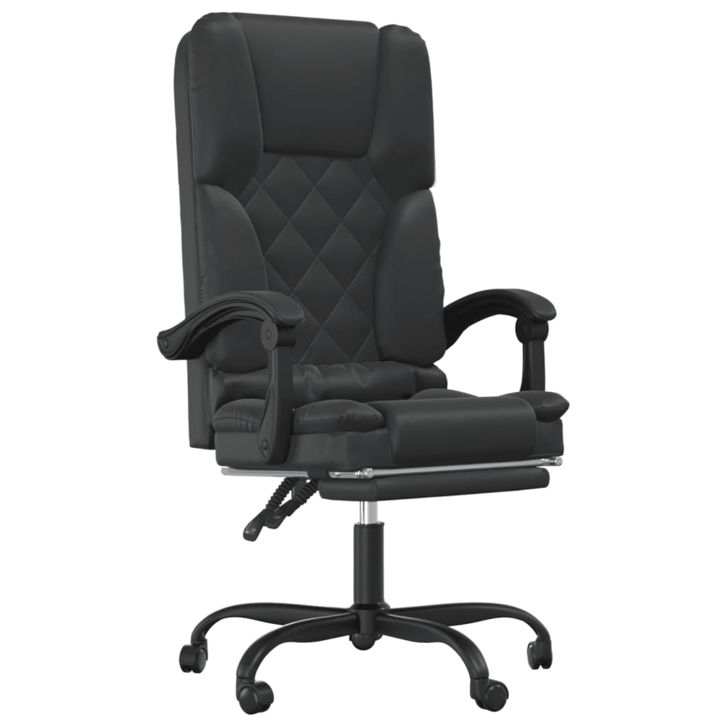 Massage Office Chair Black Faux leather, metal, plywood
