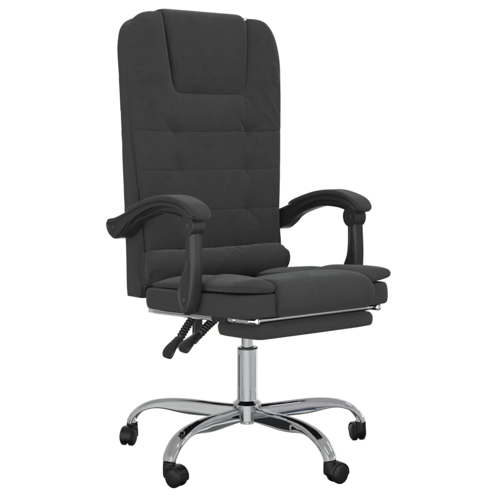 Massage Office Chair Black Velvet, Metal, Plywood Medium