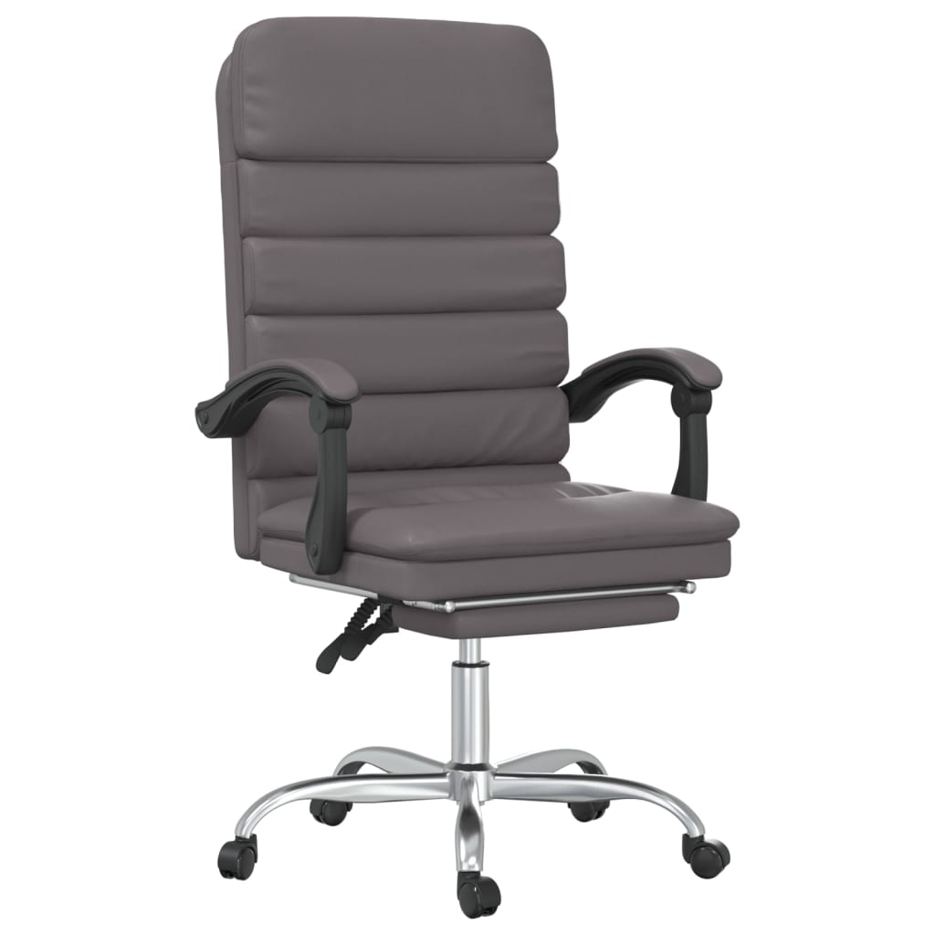 Massage Office Chair Gray Faux Leather, Metal, Plywood Large