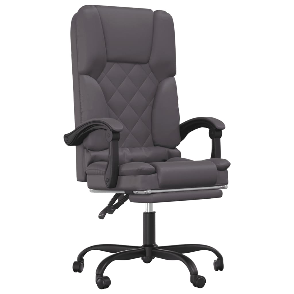 Massage Office Chair Gray Faux leather, metal, plywood Medium