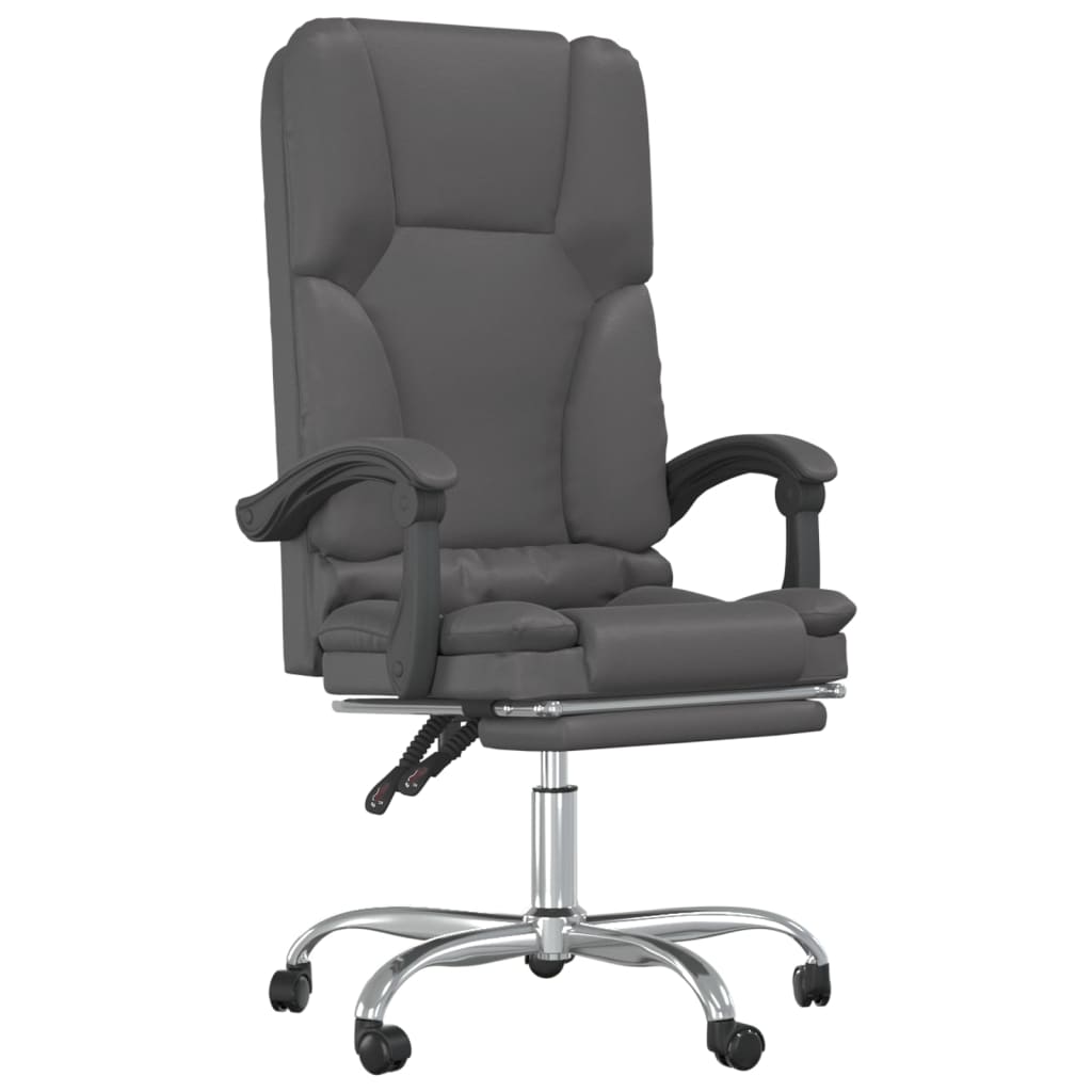 Massage Office Chair Grey Faux leather, Metal, Plywood Medium
