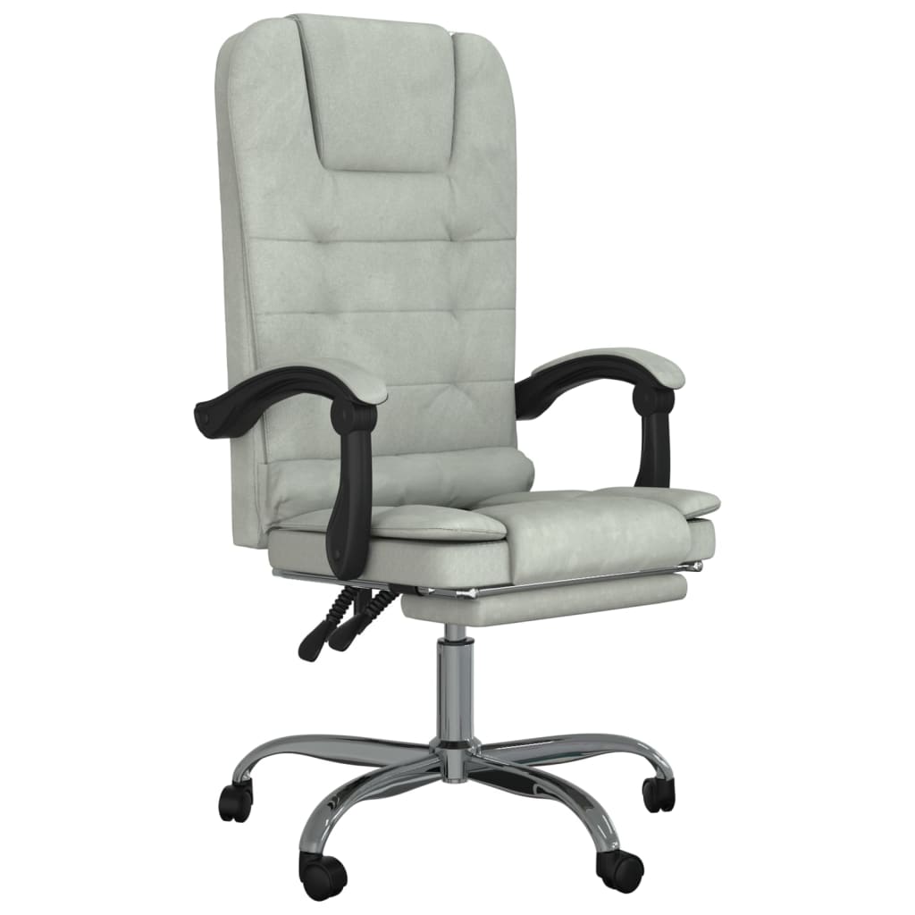 Massage Office Chair Light gray Velvet, metal, plywood Medium