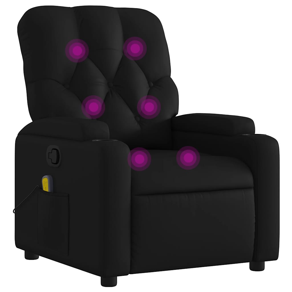 Massage Recliner Chair Black Faux leather, metal, plywood Standard
