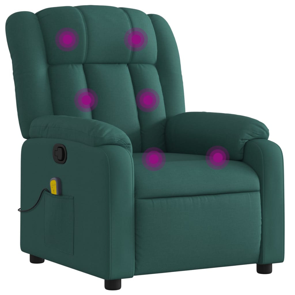 Massage Recliner Chair Dark Green