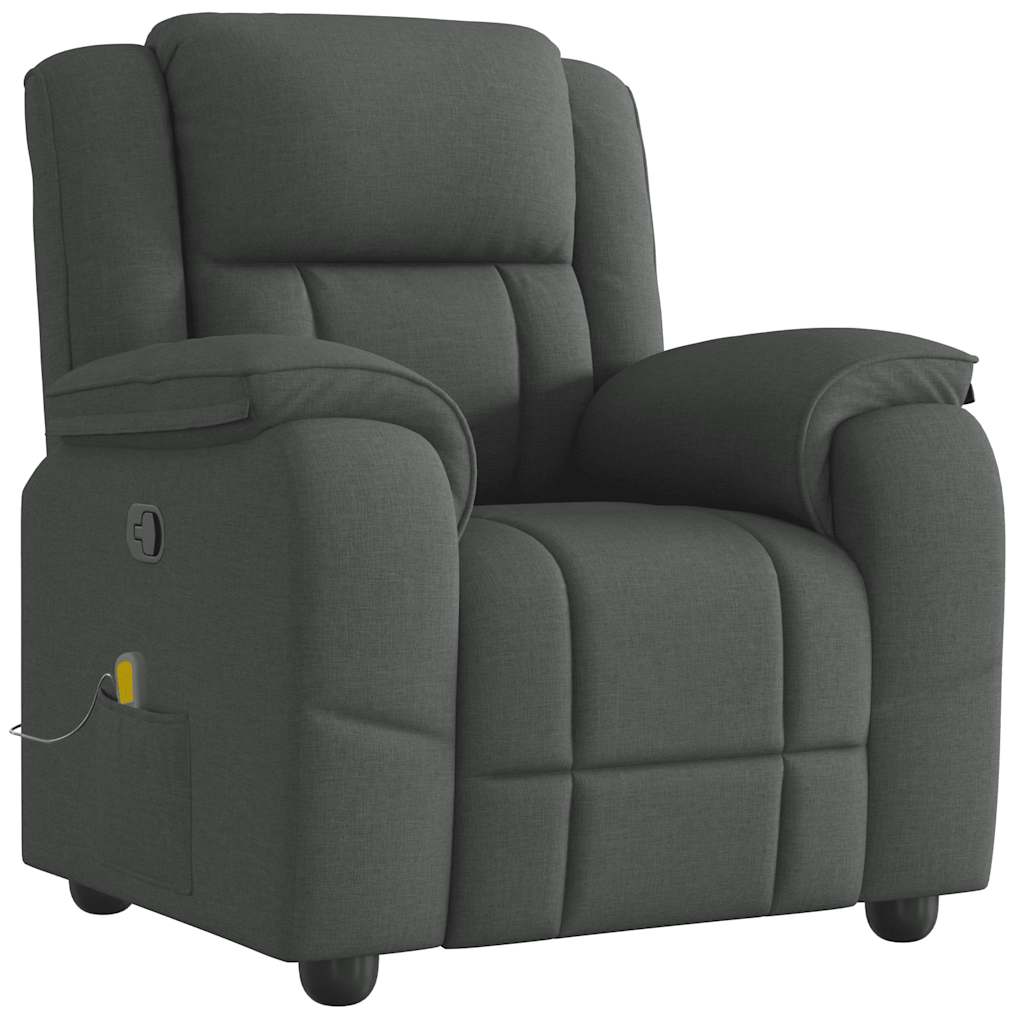 Massage Recliner Chair Dark grey 100% polyester, metal, plywood