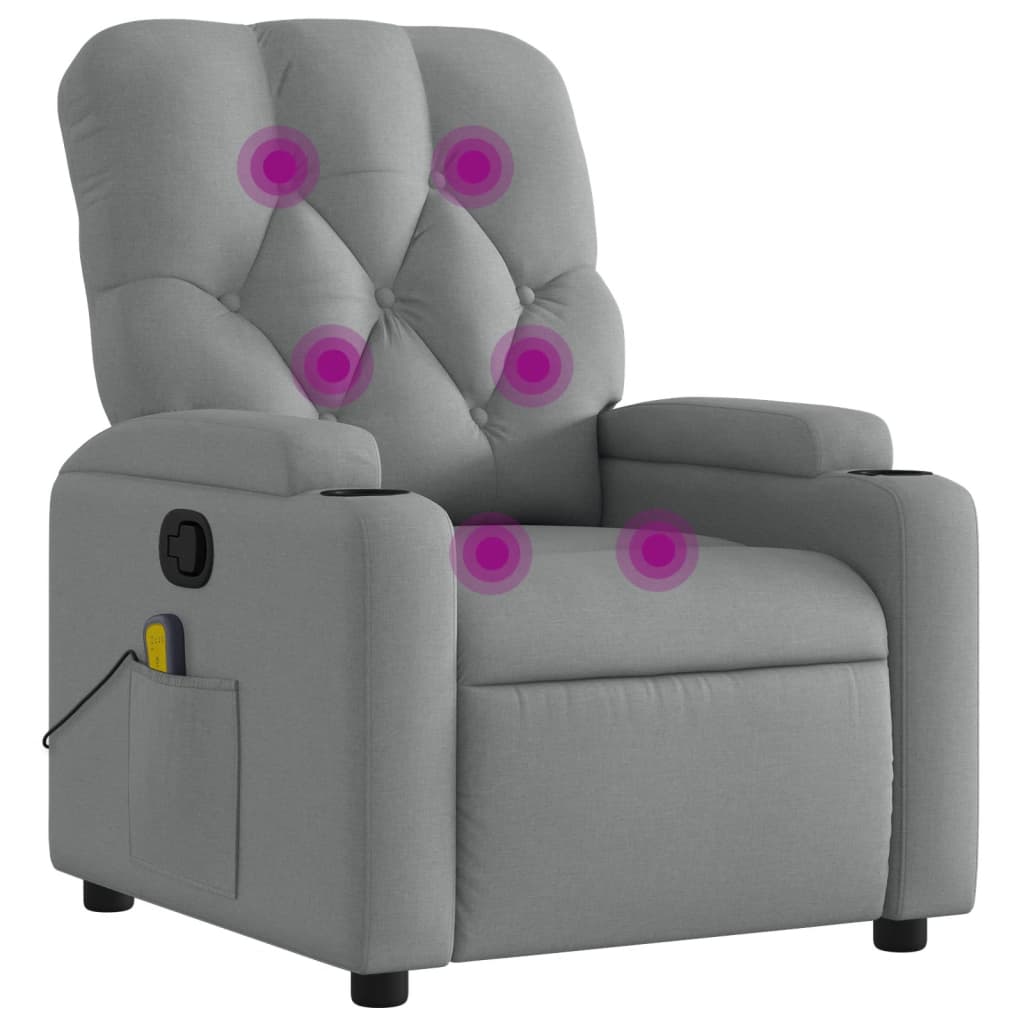 Massage Recliner Chair Light Grey