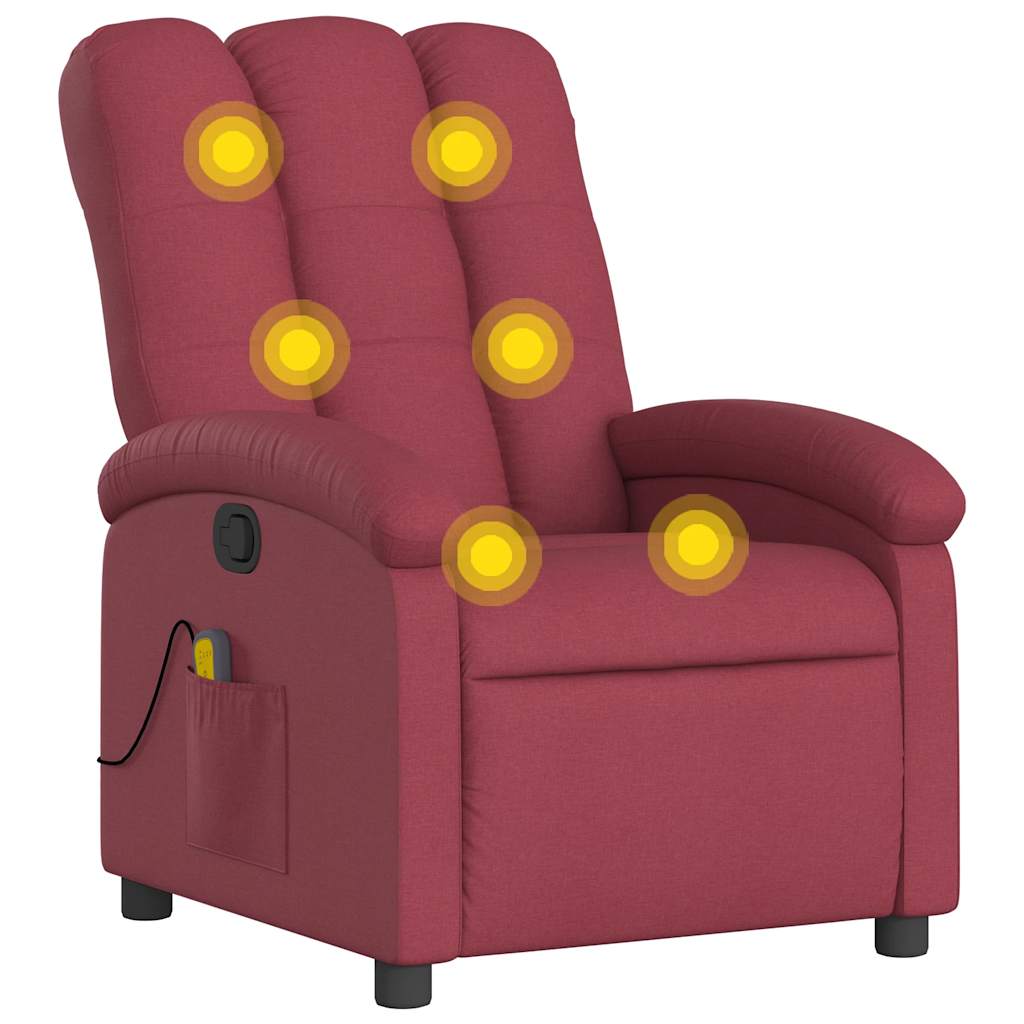 Massage Recliner Chair Wine Red
