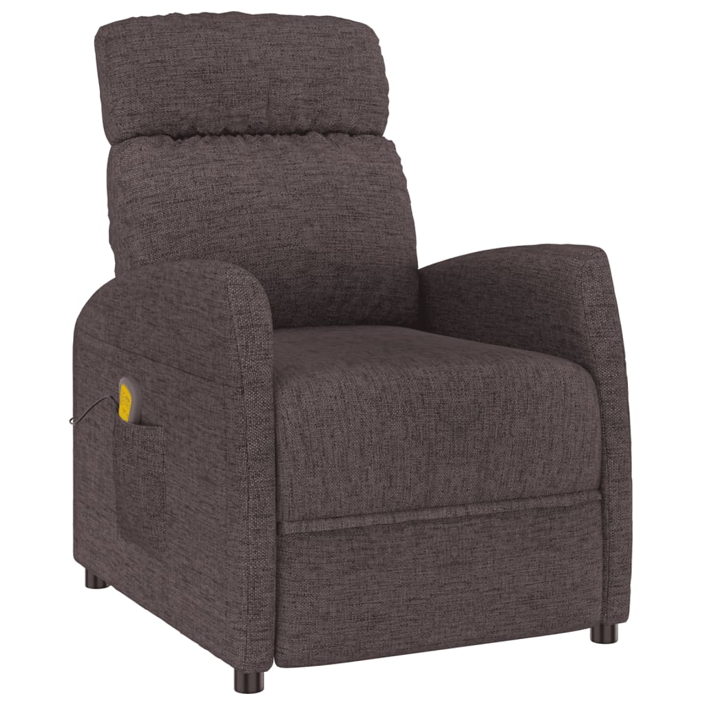 Massage Recliner Dark Brown Fabric
