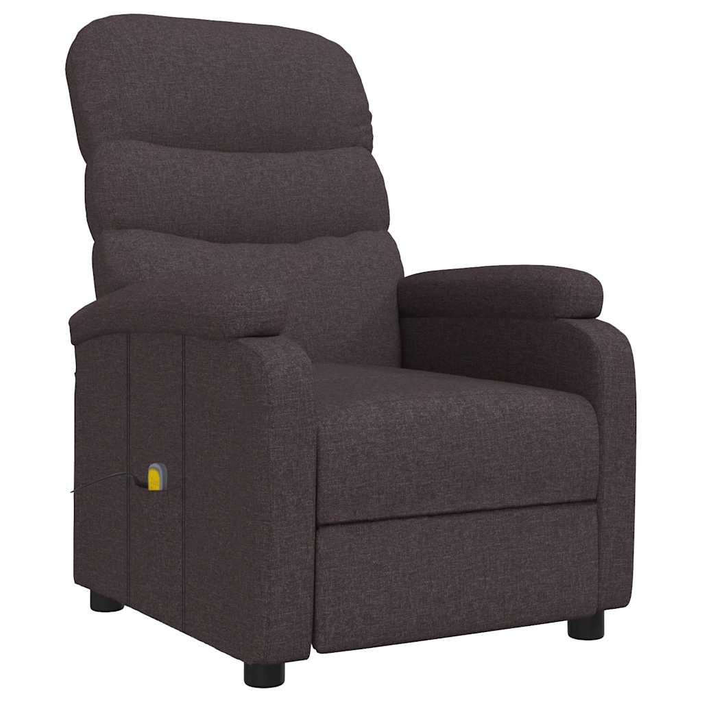 Massage Recliner Dark Brown Fabric