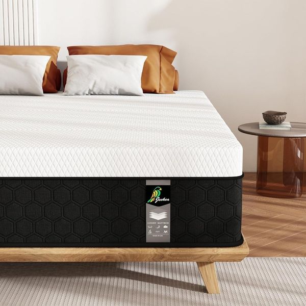 Medium firm hybrid memory foam mattress for back pain relief in a box