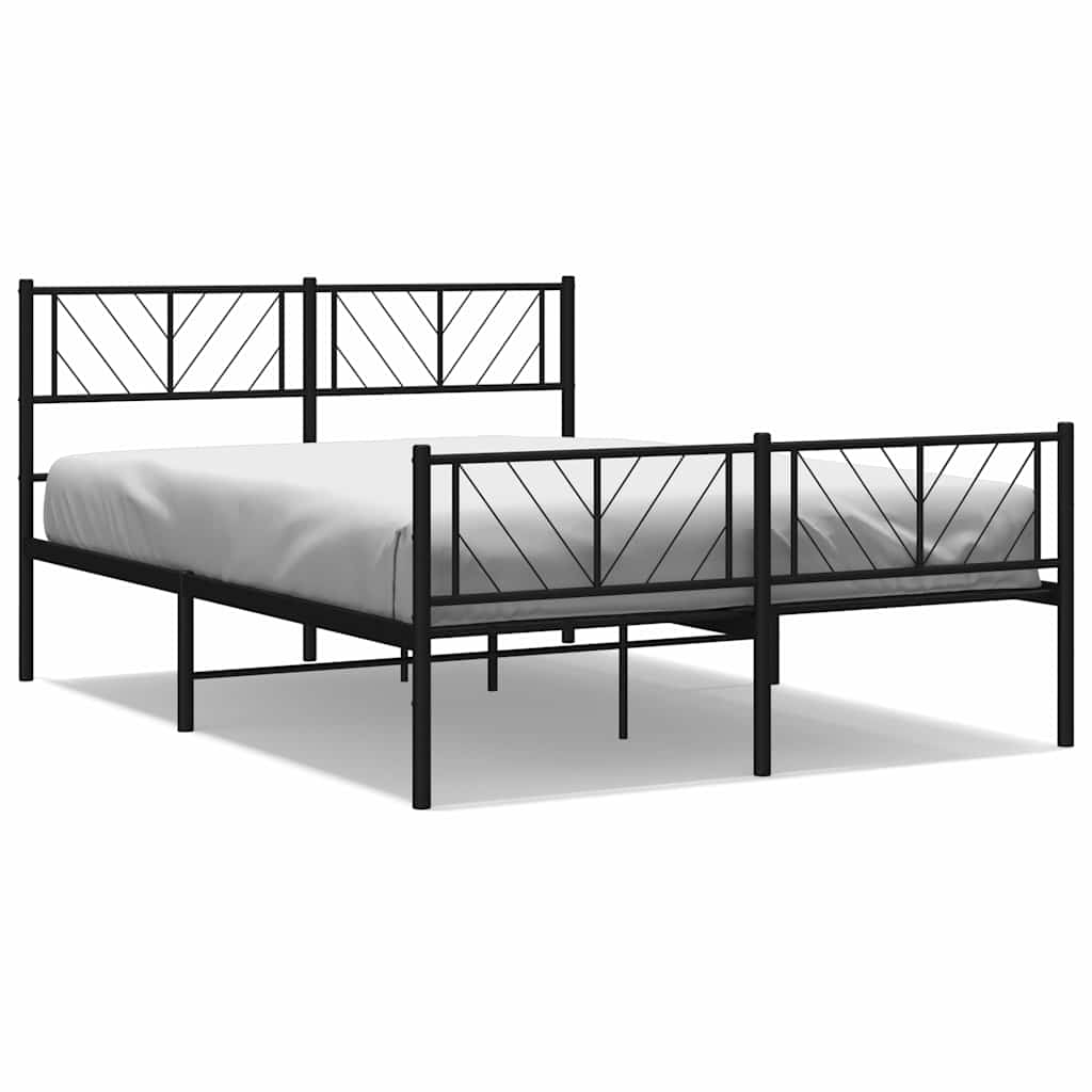 Metal Bed Frame Black Powder-Coated Steel 59 x 79 in King Size