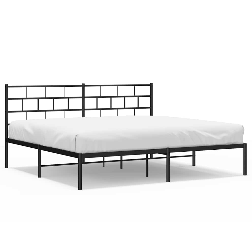 Metal Bed Frame Black Powder-coated steel 72x84 in Bed Frame