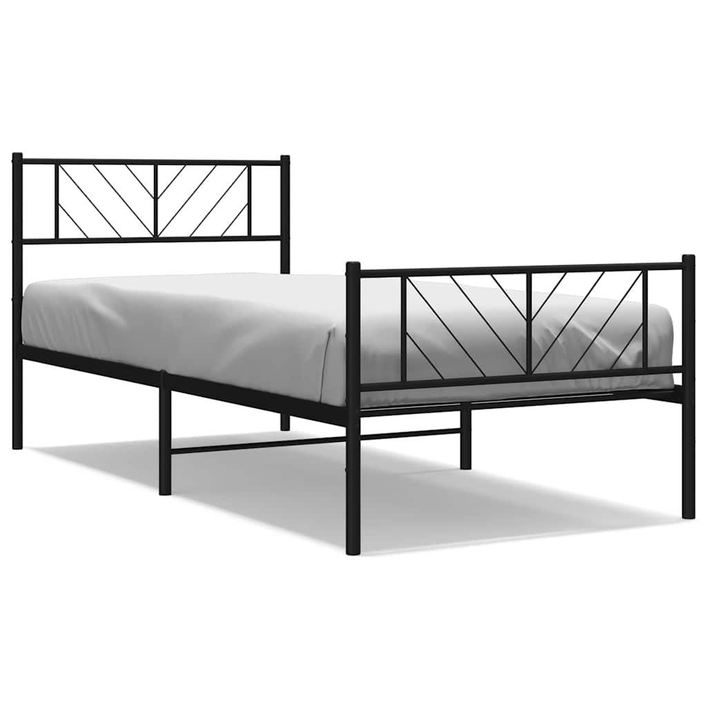Metal Bed Frame Black Steel Single Metal Bed Frame Rectangular