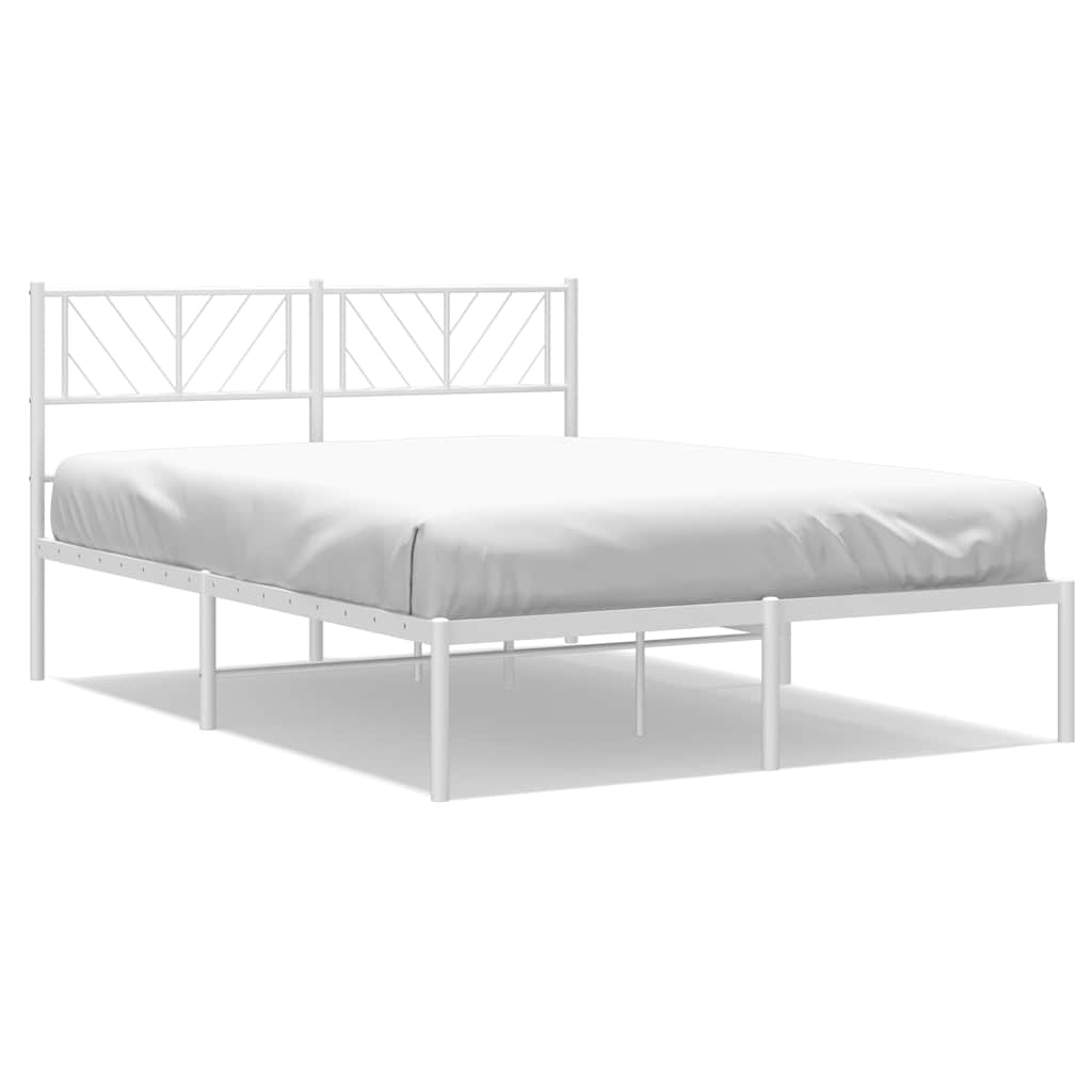 Metal Bed Frame White Steel Double Metal Bed Frame Rectangular