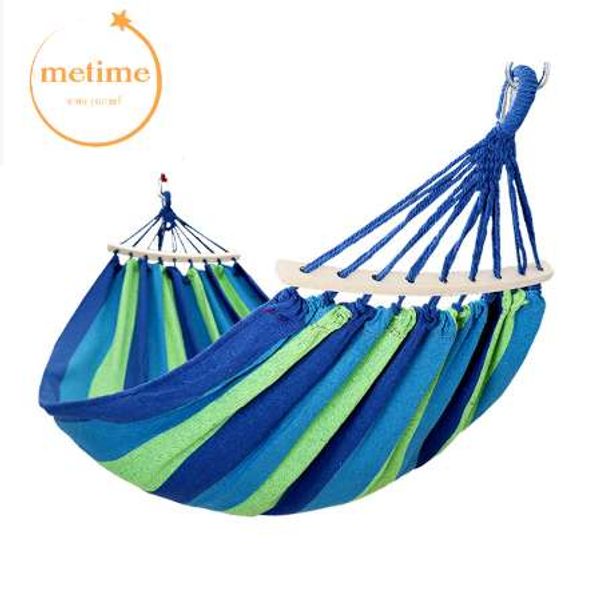 METIME Double Hammock with Stand 200x150cm Premium Outdoor Swing Bed for Camping and Garden Relaxation