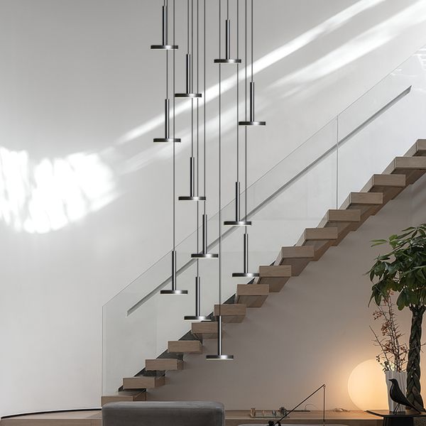 Modern chandeliers serve as elegant lighting for luxury staircases, LED living room fixtures, coffee shop ceilings, and high-rise pendant lamps