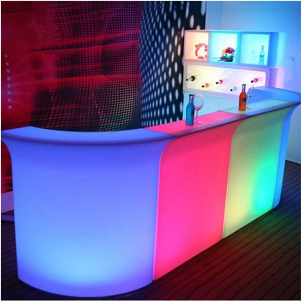 Modern rechargeable LED cocktail tables with color-changing lights for stylish bars