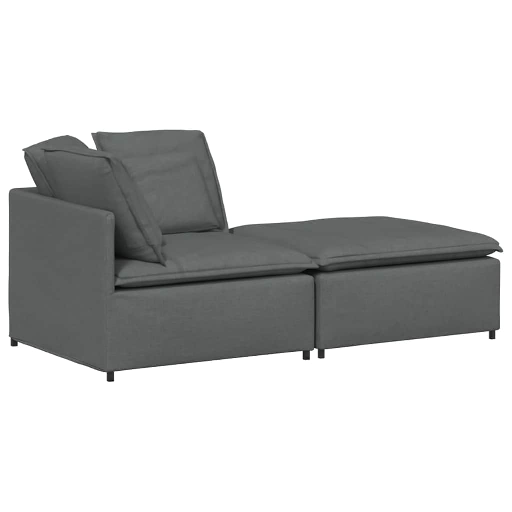 Modular Sofa Dark Gray Fabric, Foam, Metal Oversized Modular