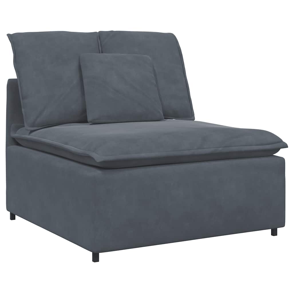 Modular Sofa Dark Gray Velvet, Metal, Foam Standard Module Sofa