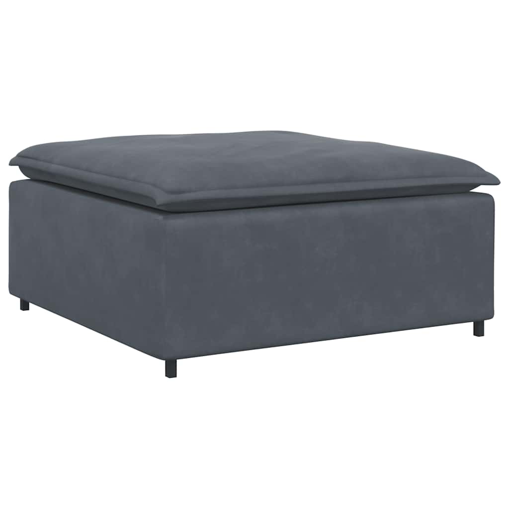 Modular Sofa Dark Grey Velvet (100% polyester), Metal, Foam