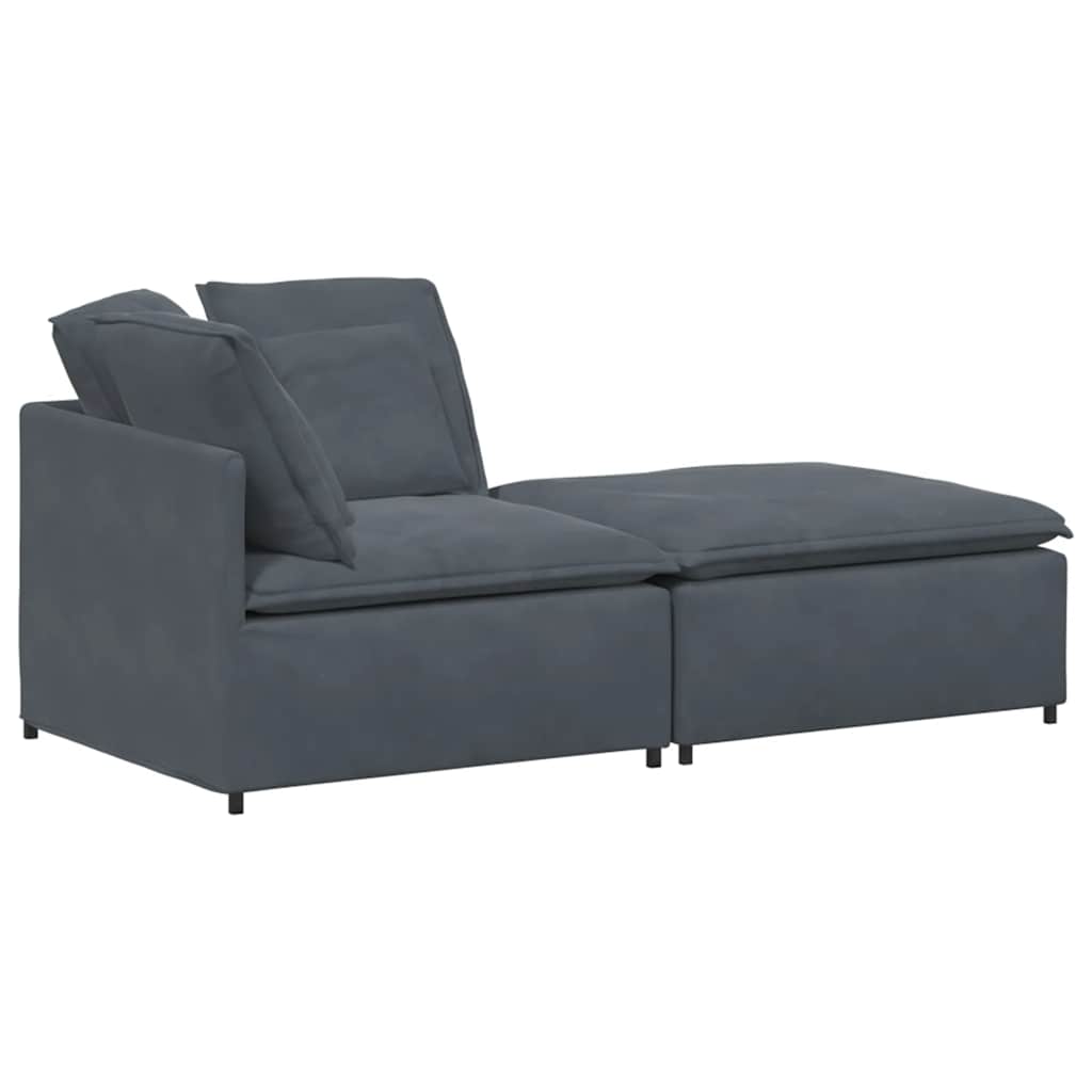 Modular Sofa Dark Grey Velvet (100% polyester) Oversized Modular