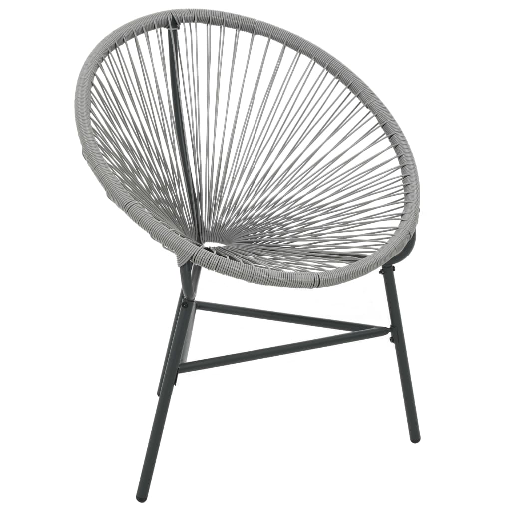 Moon Chair Grey Polyethylene Rattan Moon Chair Round Modern