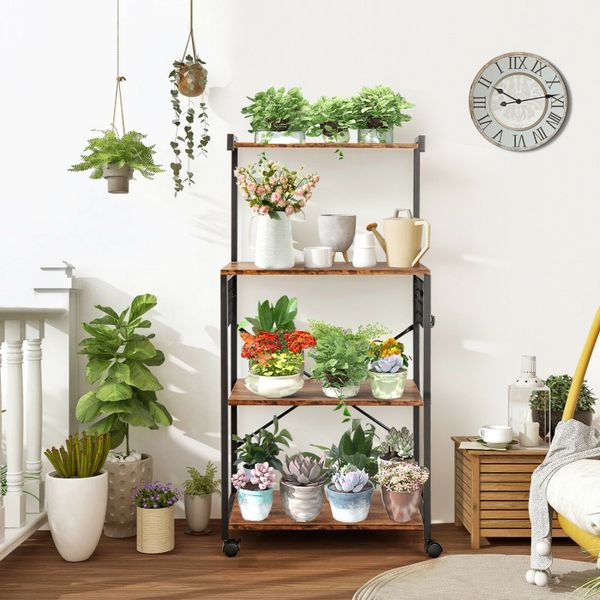 Multipurpose 4-tier kitchen bread storage stand for mobile use