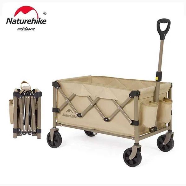 Naturehike foldable outdoor cart with 0L large capacity for camping, family trips, garden use, beach outings, and shopping