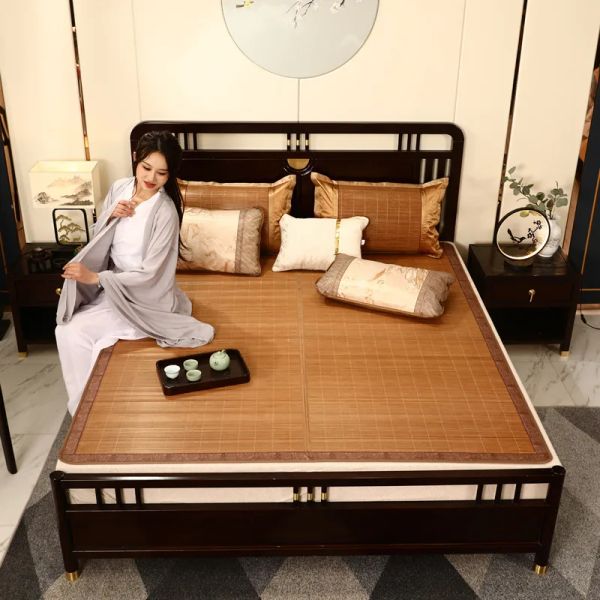 New bamboo summer mat 1.5m, reversible for spring and autumn, fits 1.2m single or double dorm beds