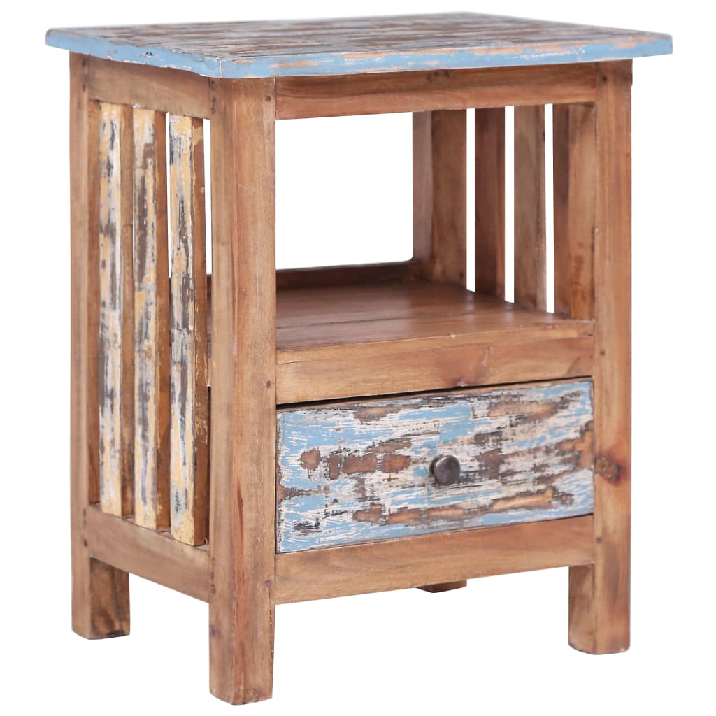 Nightstand Brown and Blue Solid mahogany wood Medium Nightstand