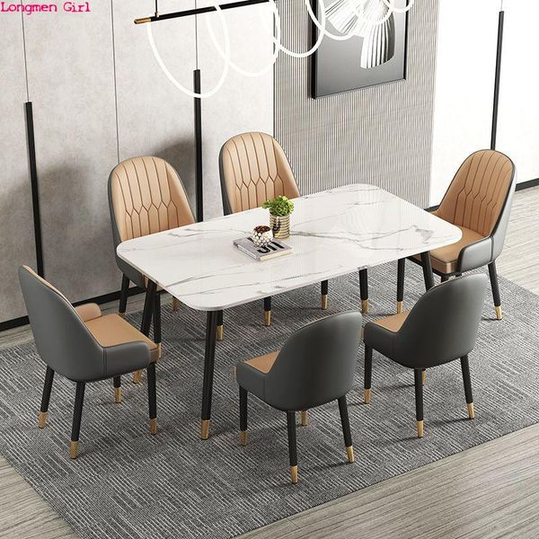 Nordic luxury armchairs with metal and leather for living and dining rooms, plus a comfy computer stool