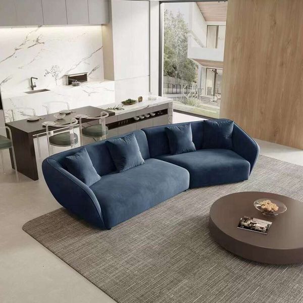 Nordic modular sectional couch with veet fabric, modern tech cloth, and unique shape for stylish living room furniture