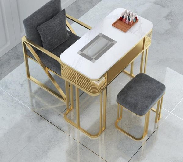 Nordic-style Dali dresser with marble glass top for salon furniture and manicure sets