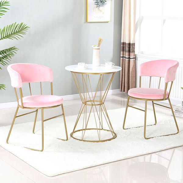 Nordic-style light luxury negotiation table for living rooms, cafes, and dessert shops, featuring metal chairs for indoor home decor