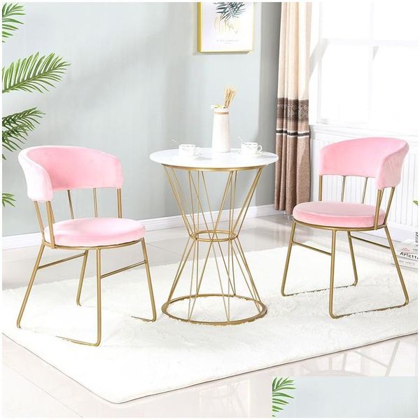 Nordic-style living room furniture featuring a light negotiation table and metal chairs for indoor home decor, with home delivery options