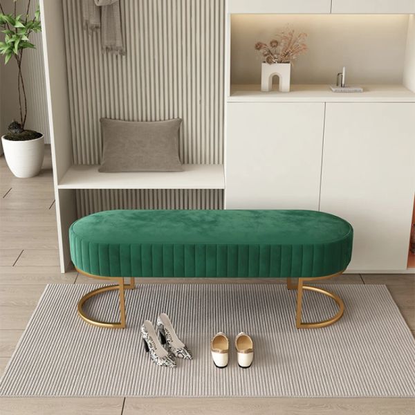 Nordic-style velvet bench for shoe changing, a soft stool for bedsides, hallways, or bedrooms, doubling as a footrest and furniture piece