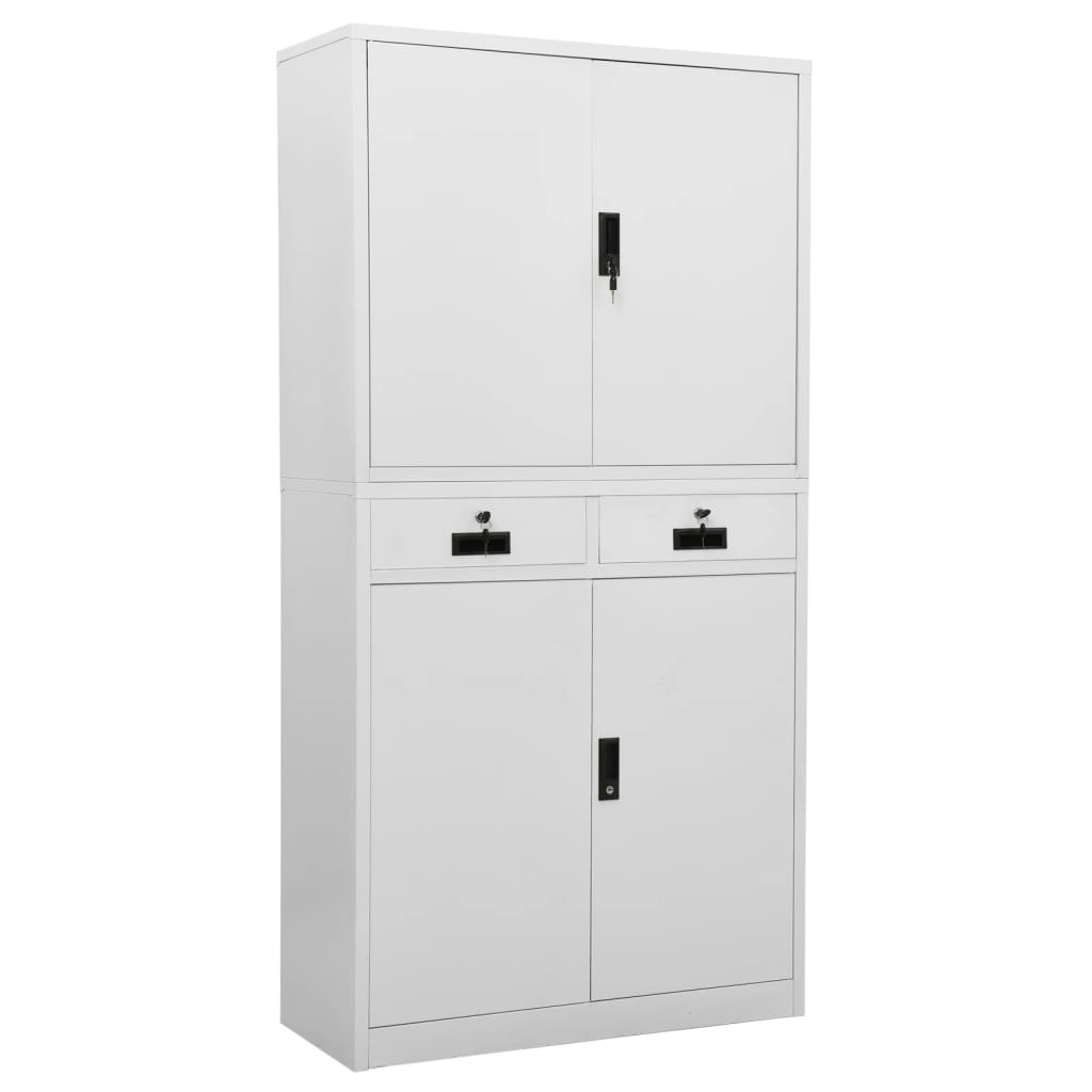 Office Cabinet Light Grey Steel Large Office Cabinet